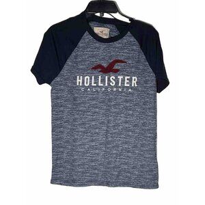 Hollister Short Sleeved Shirt Sz. S For Men-Teens Blue Embroidered Preppy